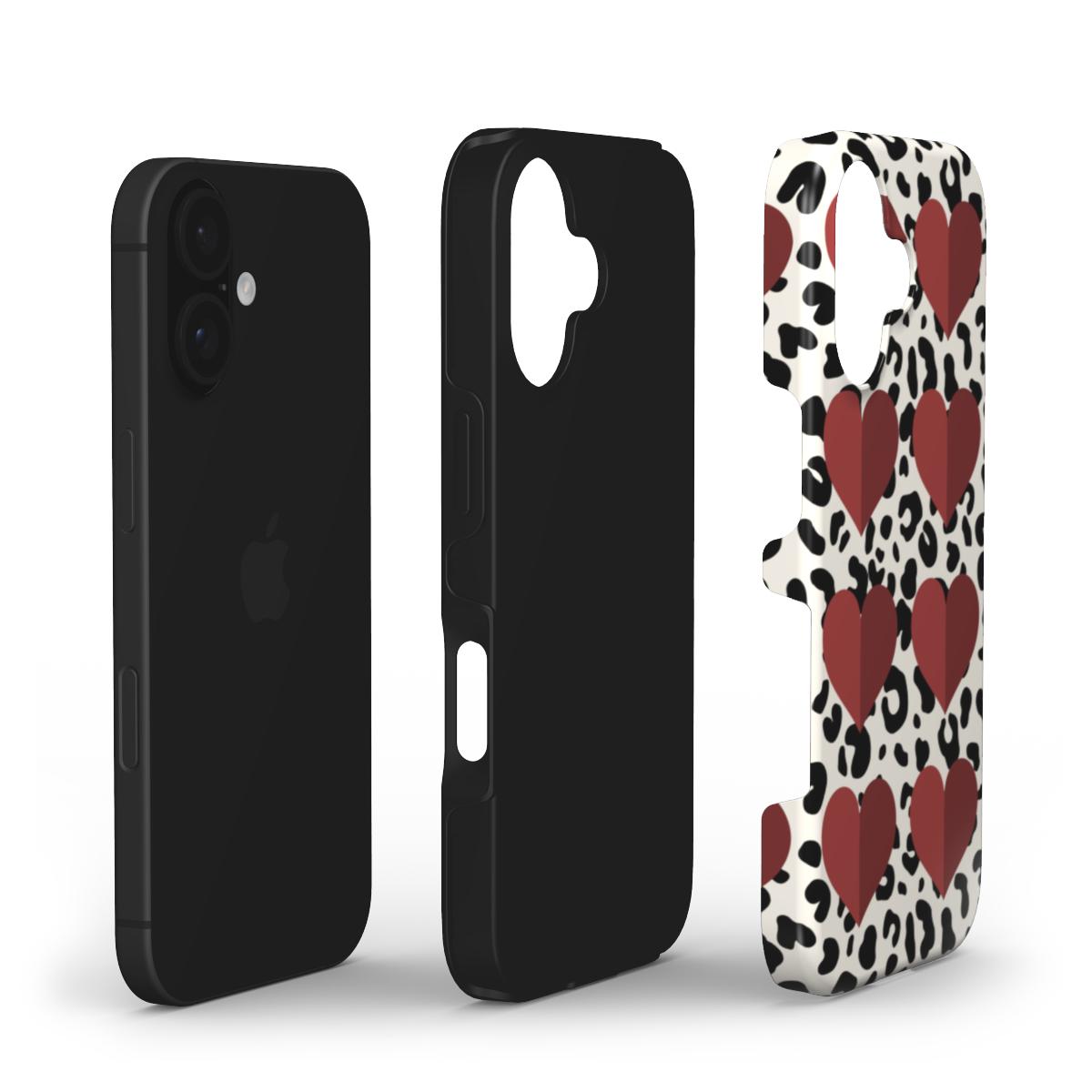 Leopard print Red Hearts Tough Case